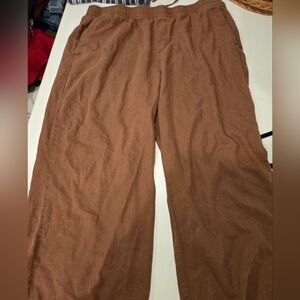 Old Navy Womens Rust Wide Leg Linen Pants
